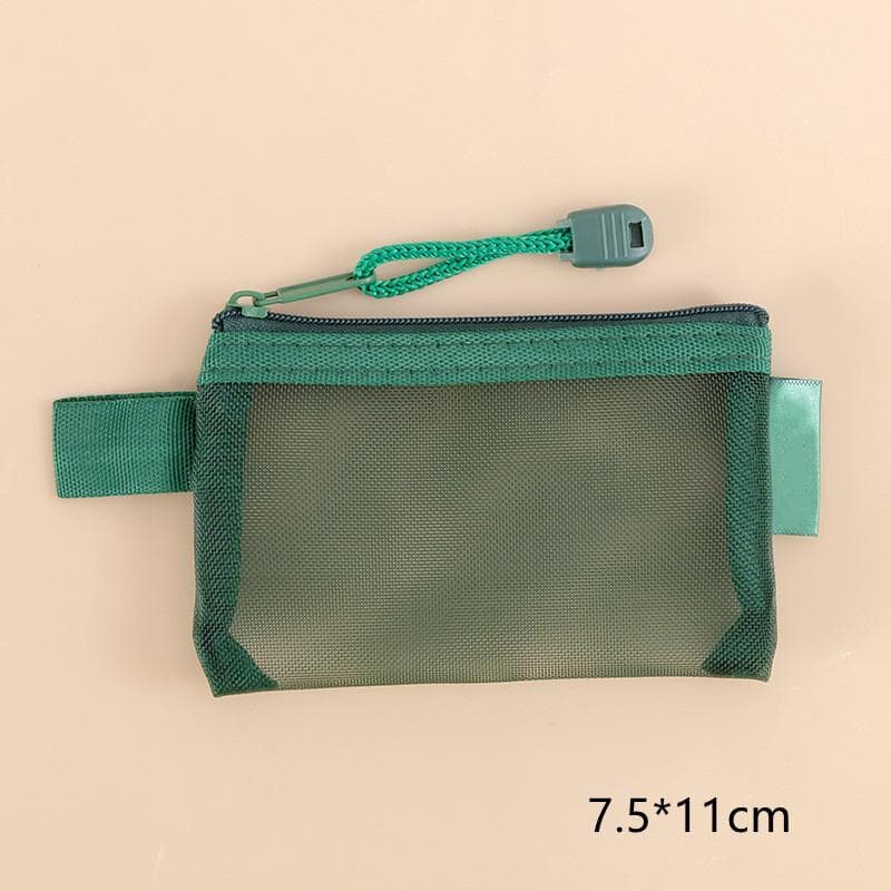 Mini Transparent Nylon Mesh Card Bag Credit ID Card Organizer Portable Coin Purse Lipstick Earphone Data Line Key Storage Bag