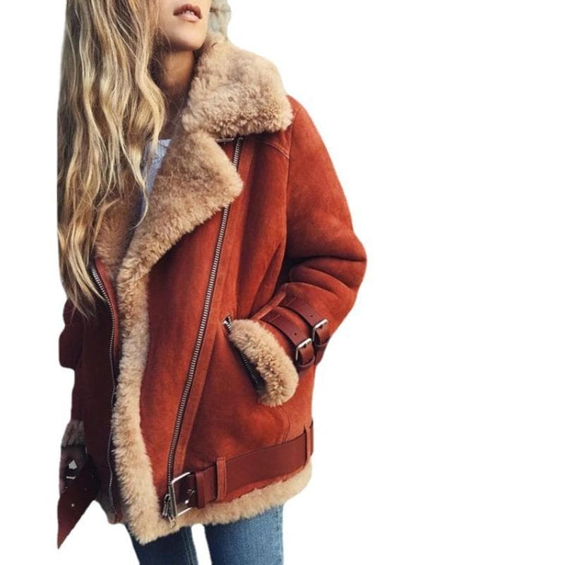 Lamb Wool Coat Women's Lapel Fur Cotton Coat Coat S