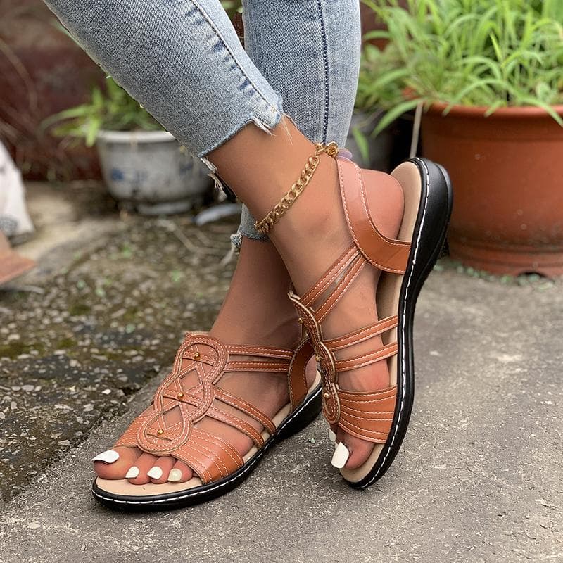 Large Size Sandals 43 Women New Flat Casual Open Toe Beach Summer Lightweight Casual Sandals Women's Shoes Women's Flat 41