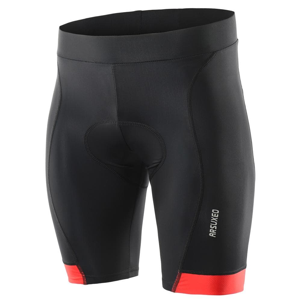 Men Summer Cycling Shorts Quick Dry Breathable Gel Padded Bike Riding S red