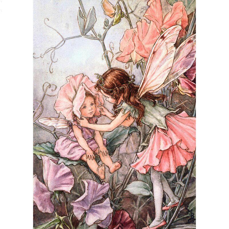 Full Round Drill Diamond Painting Cartoon Butterfly Fairy Embroidery Cross Stitch Rhinestone 20X30CM