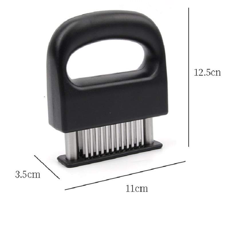 1PC Retractable Stainless Steel Meat Needle Softener Tenderizer 48 Blades Kitchen Cooking Steak Hammer Pounder Tools Meat Beater black