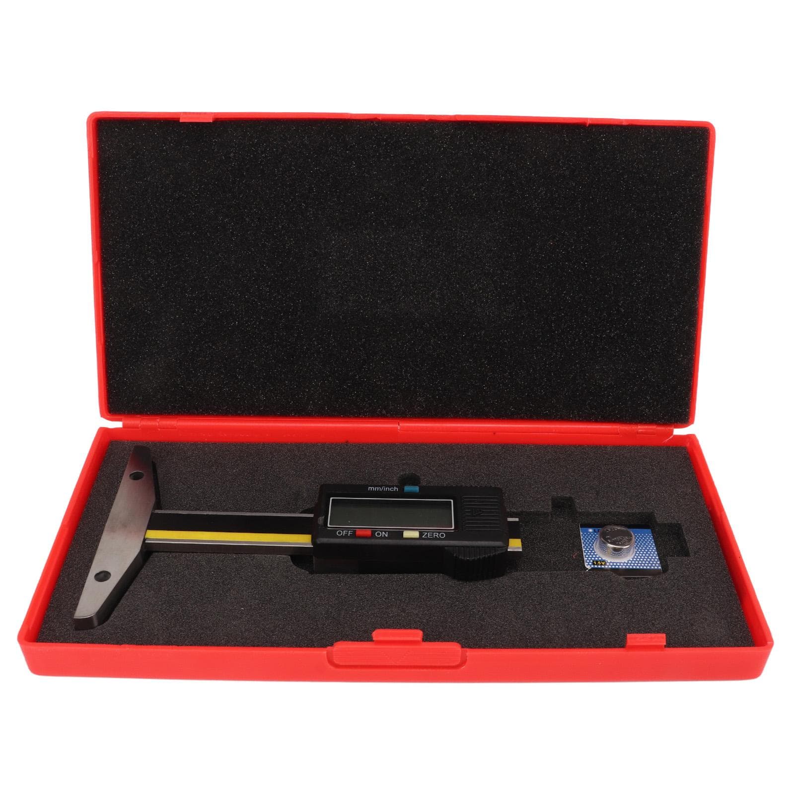 LCD Digital Tire Tread Depth Gauge Tool with Inch MM Conversion Portable for Car Truck SUV