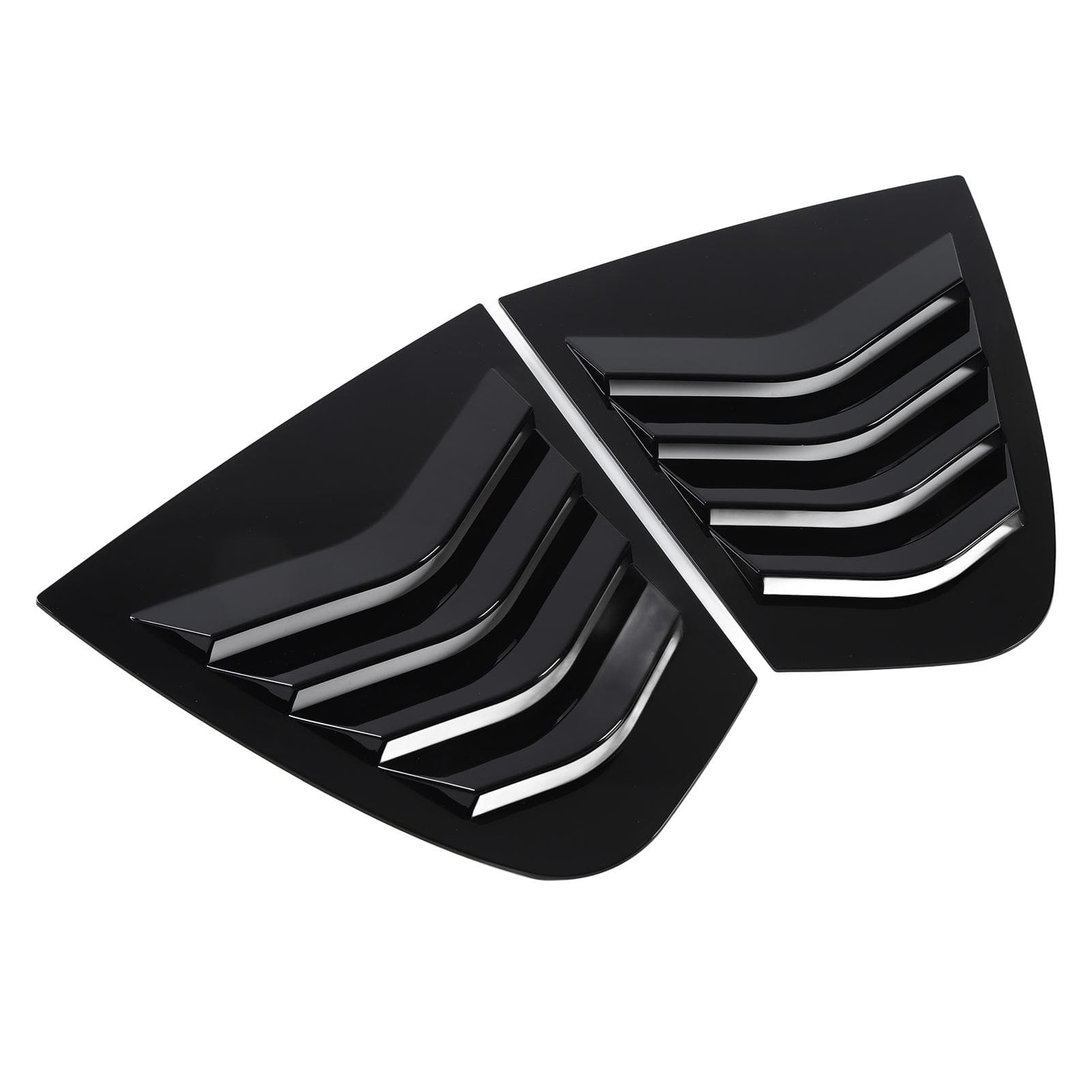 1Pair Side Window Louver Cover Protective Lightweight Wear Resistant Window Triangular Shutters black