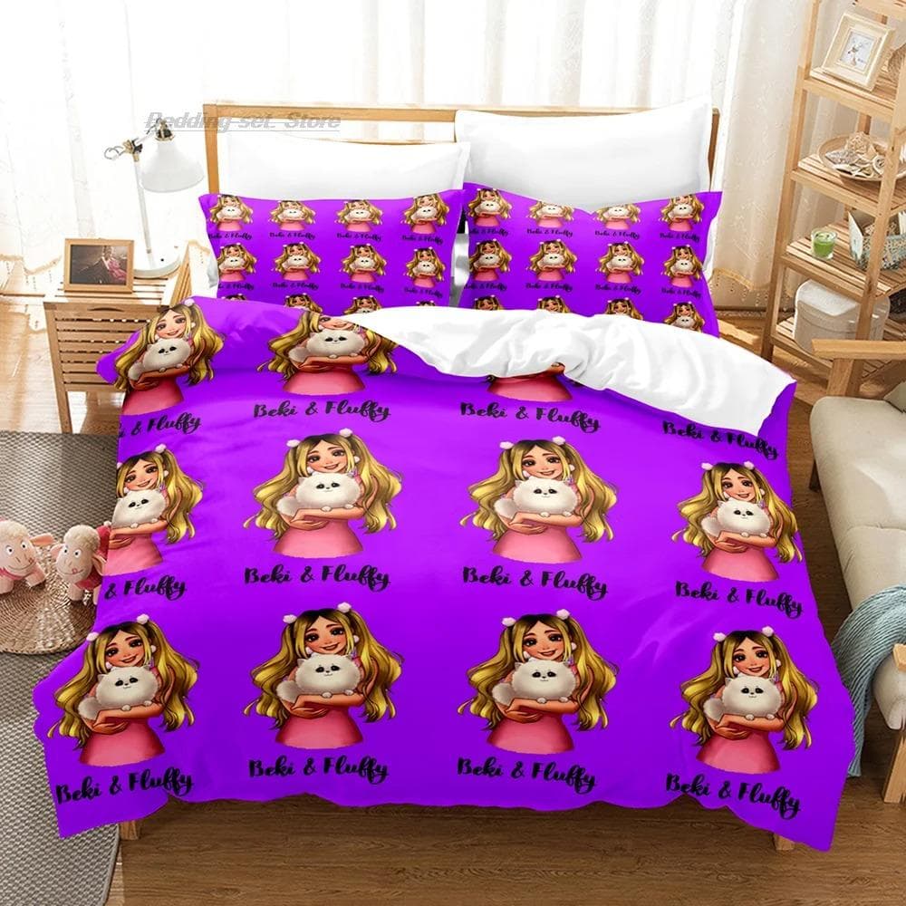 Rebekah Wing Merch Beki & Fluffy Bedding Set Single Twin Full Queen King Size Bed Set Aldult Kid Bedroom Duvetcover Sets 3D 70x133cm 2pcs