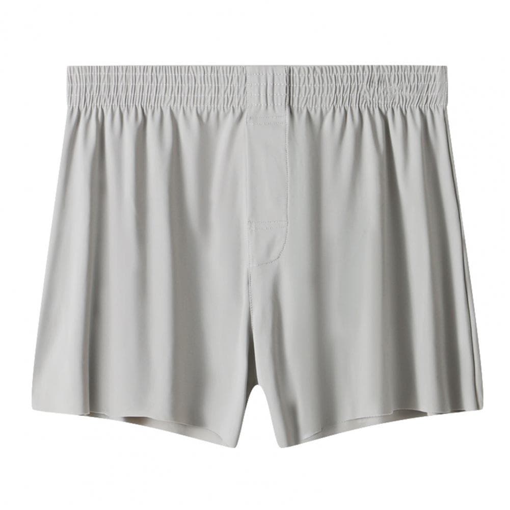 Men Panties Summer Loose Cool Boxers Soft Breathable Fabric Elastic Waistband Quick-Drying Solid Color Pajama Pants M light grey