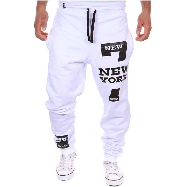 MakeWishes Men Fashion Autumn Winter Sports Casual Print Pants Long Trousers XL