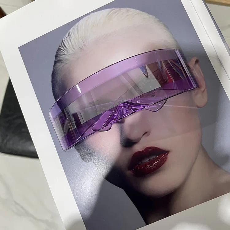 Futuristic Narrow Cyclops Visor Sunglasses UV400 Mirrored Lens Laser Eyewear for Men Stylish Costume Glasses