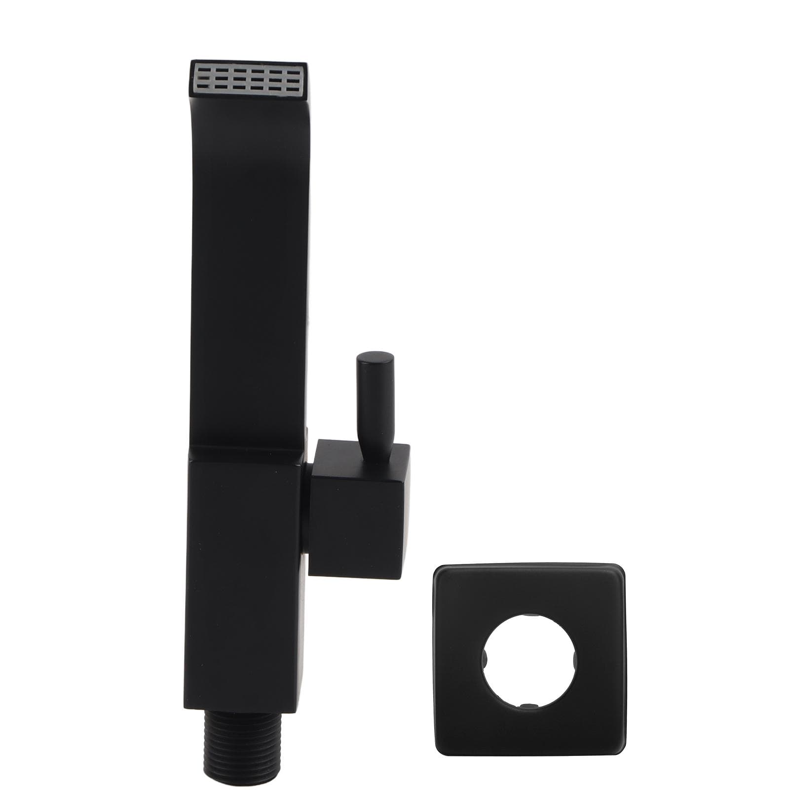 G1/2 Single Cold Water Faucet Wall Mounted Bathroom Basin Sink Faucet Mop Pool Tap Black