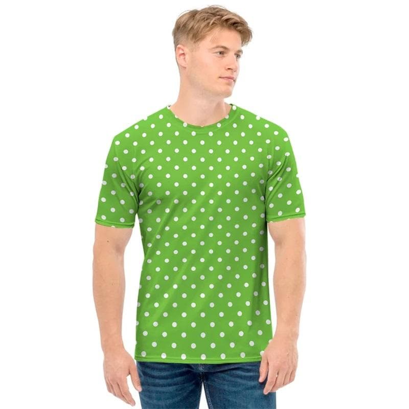 Polka Dot Pattern 3D Print Mens T Shirt Summer Short Sleeve Crew Neck Tee Shirts Tops Streetwear Mens Plus Size T Shirts L