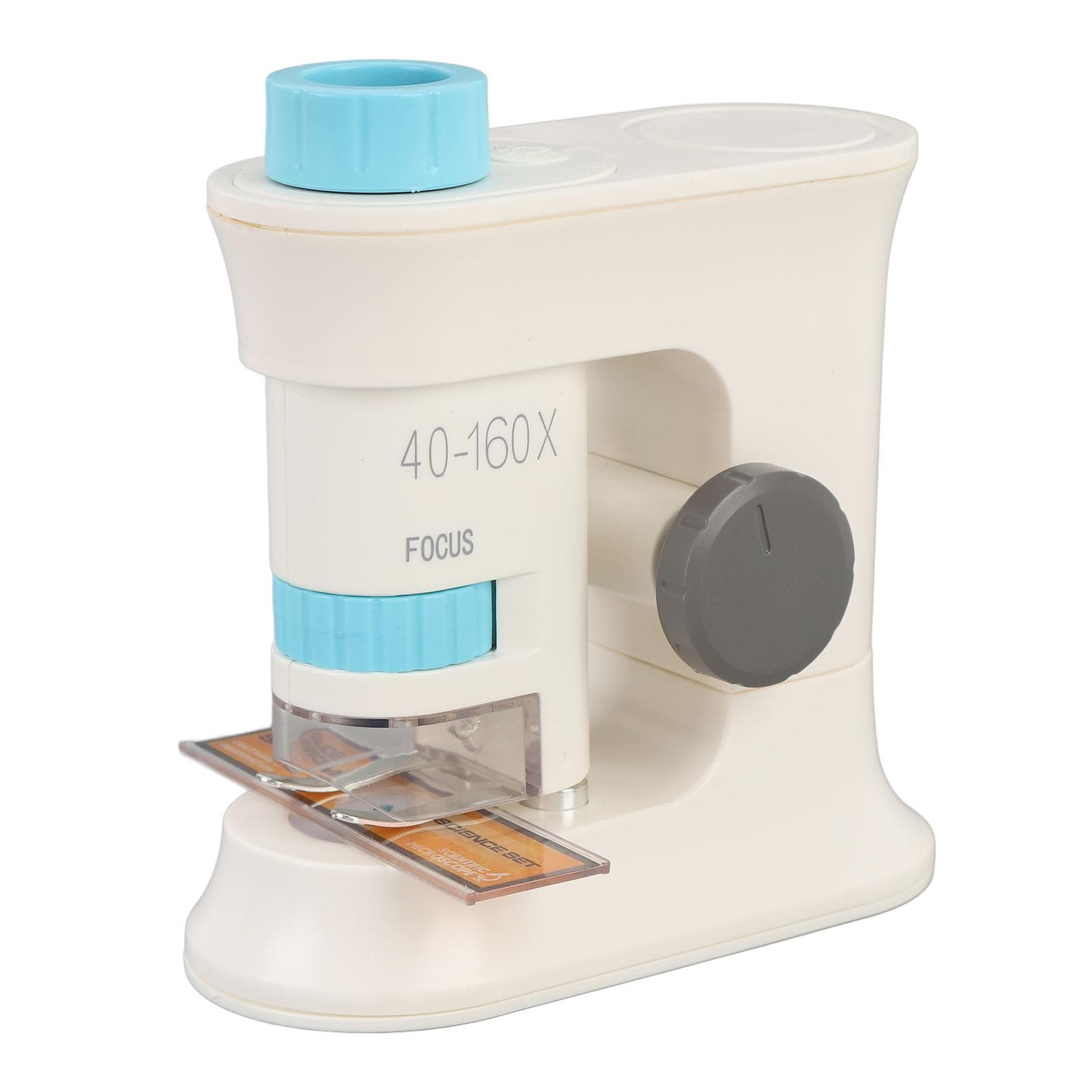 Kids Microscope 40-160X Intelligent Magnetic Induction Portable Handheld Microscope with Light blue