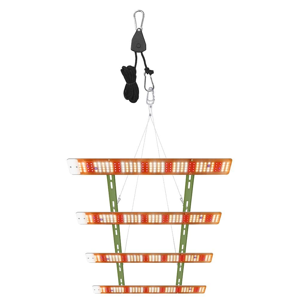 160W LED Grow Light Strips 4 Bars Full Spectrum Hanging Growing Lamps for Indoor Plant Greenhouse EU Plug 4 Bars white