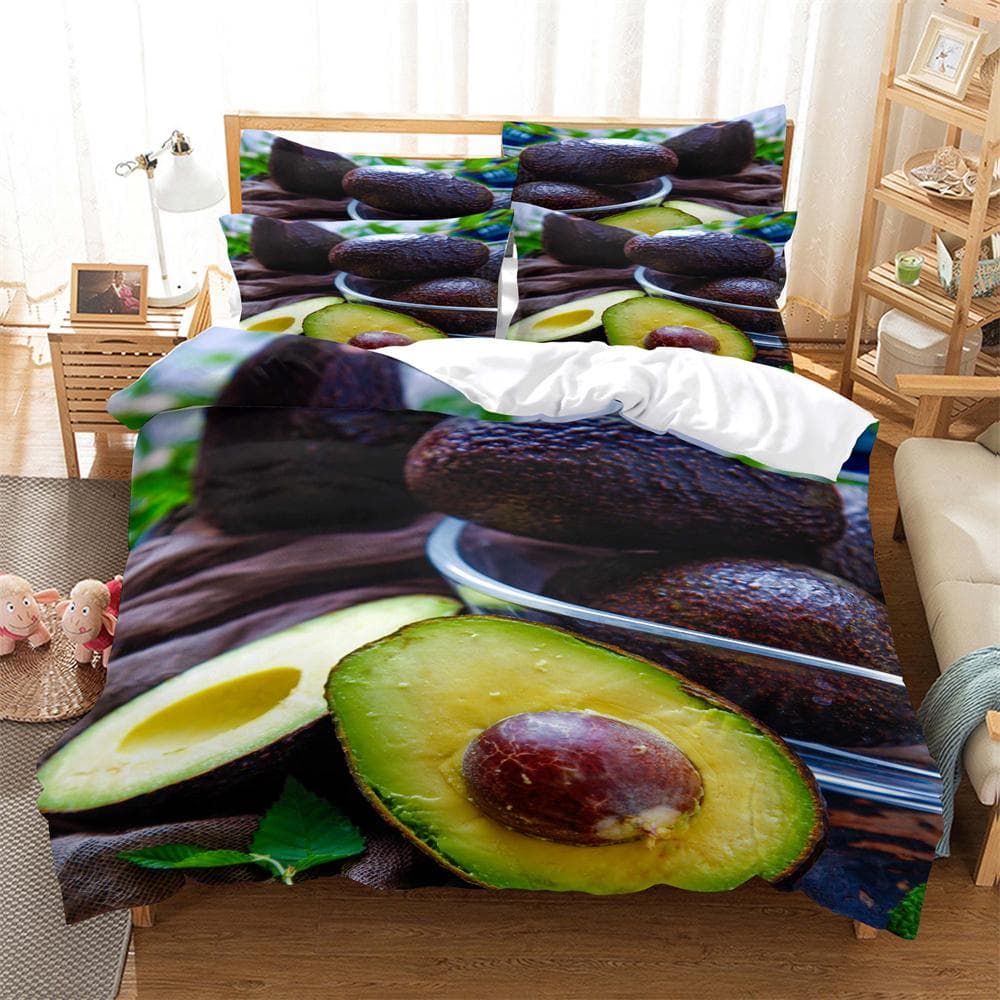 Avocado Fashion Bedding Set 2/3pcs 3D Digital  Printing Duvet Cover Sets 1 Quilt Cover + 1/2 Pillowcases US/EU/AU Size EU single(135x200cm)