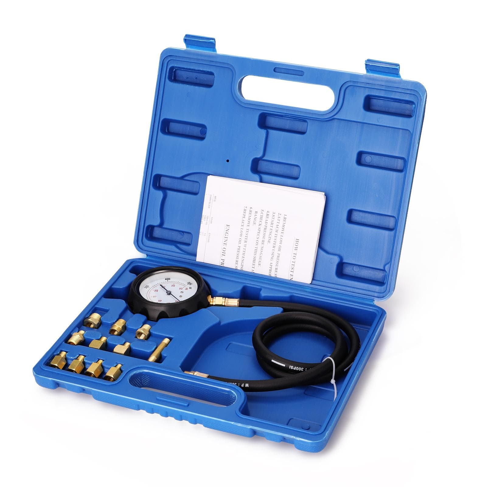 VT01052 12pcs Engine Oil Pressure Tester Diagnostic Testing Tool Cylinder Gauge Compression Gauge multicolour