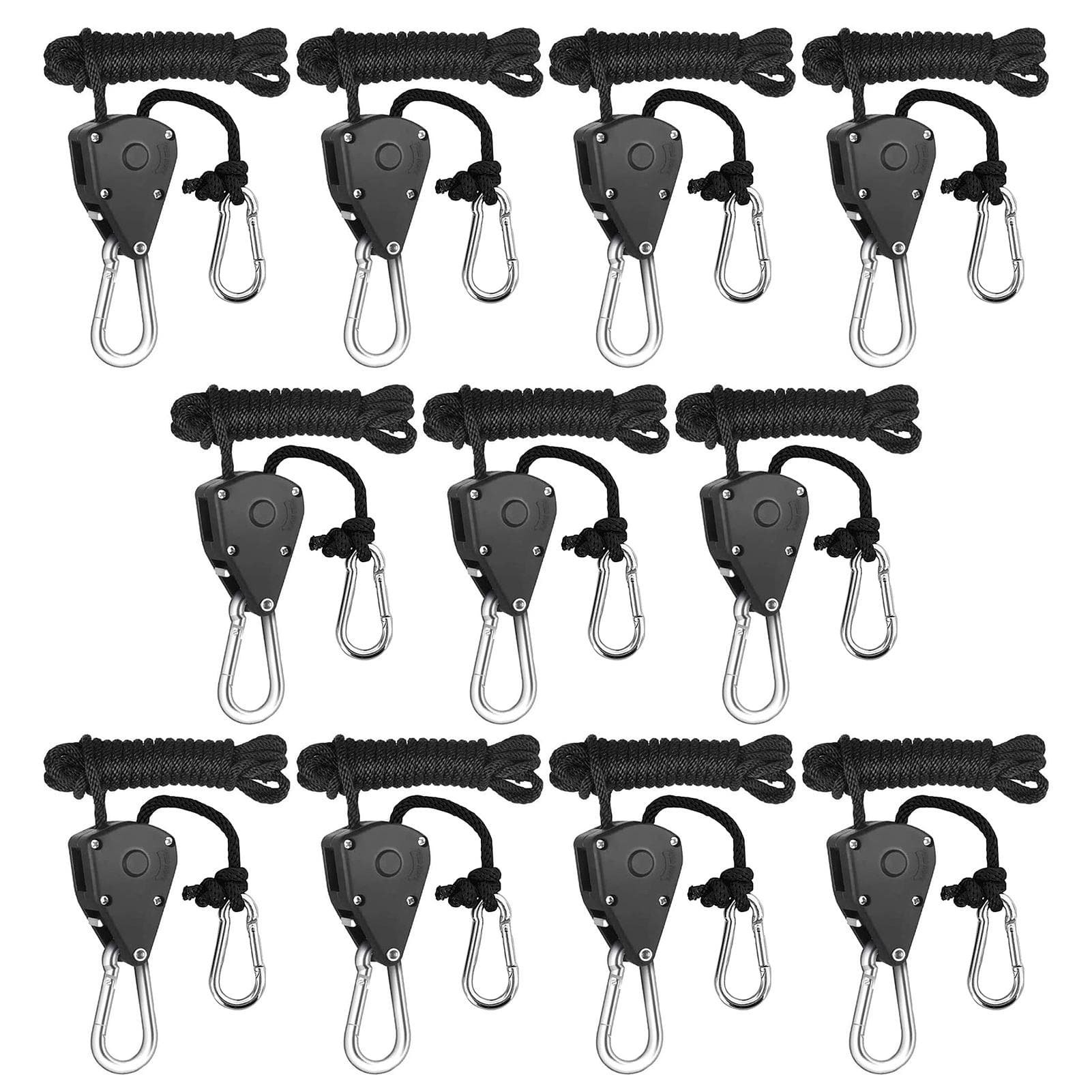 10pcs Pulley Ratchets Heavy Duty Rope Clip Hanger Adjustable Lifting Pulley Lanyard Hanger Kayak 10pcs
