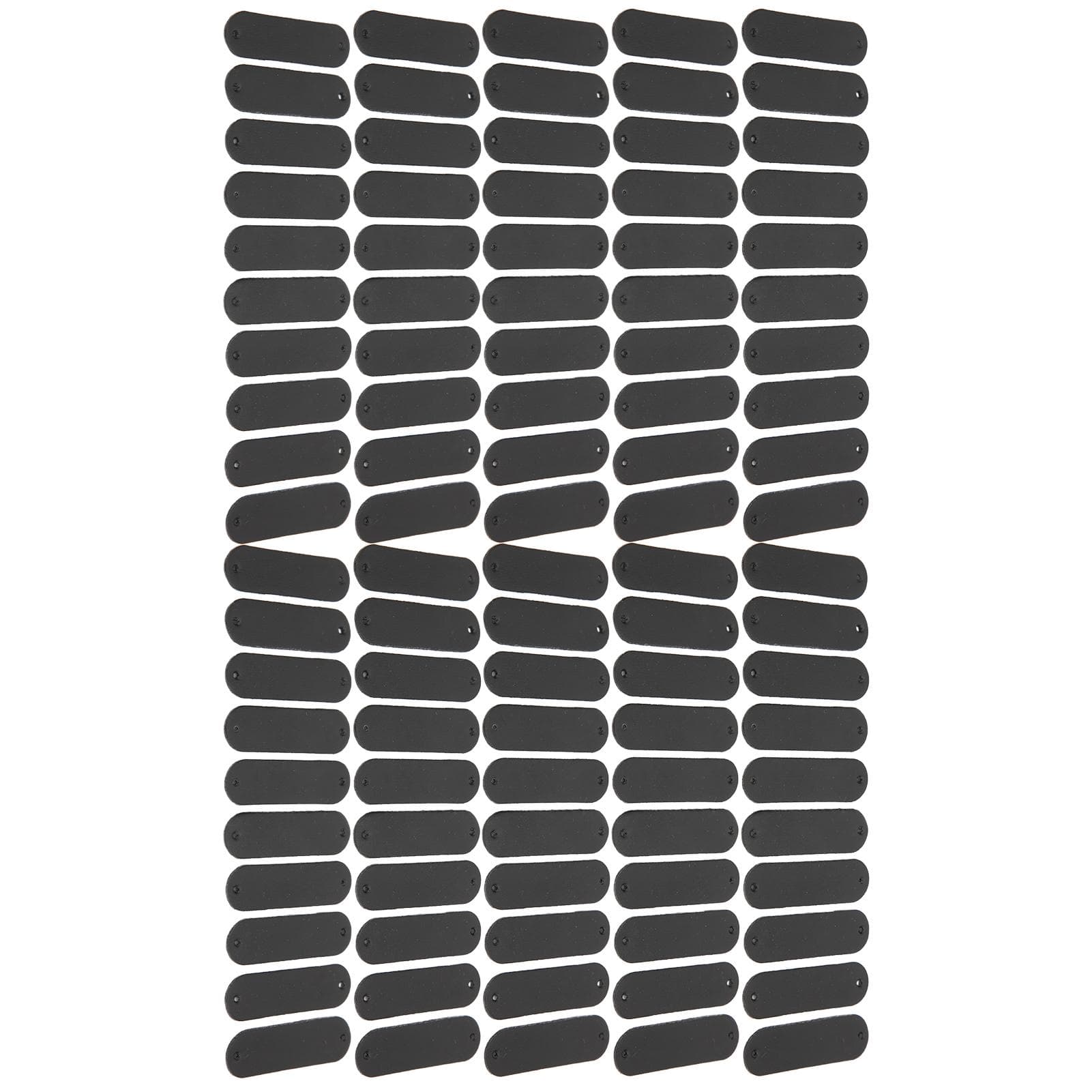 100pcs Crochet Labels 4.5x1.2cm 2 Holes PU Leather Tag Practical Embellishment DIY AccessoriesBlack black