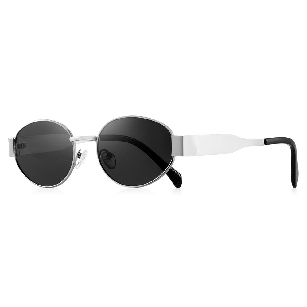 Y2K Oval Sunglasses Women Luxury Brand Metal Round Fashion Eyewear UV400 Protection Beach Accessories Shades