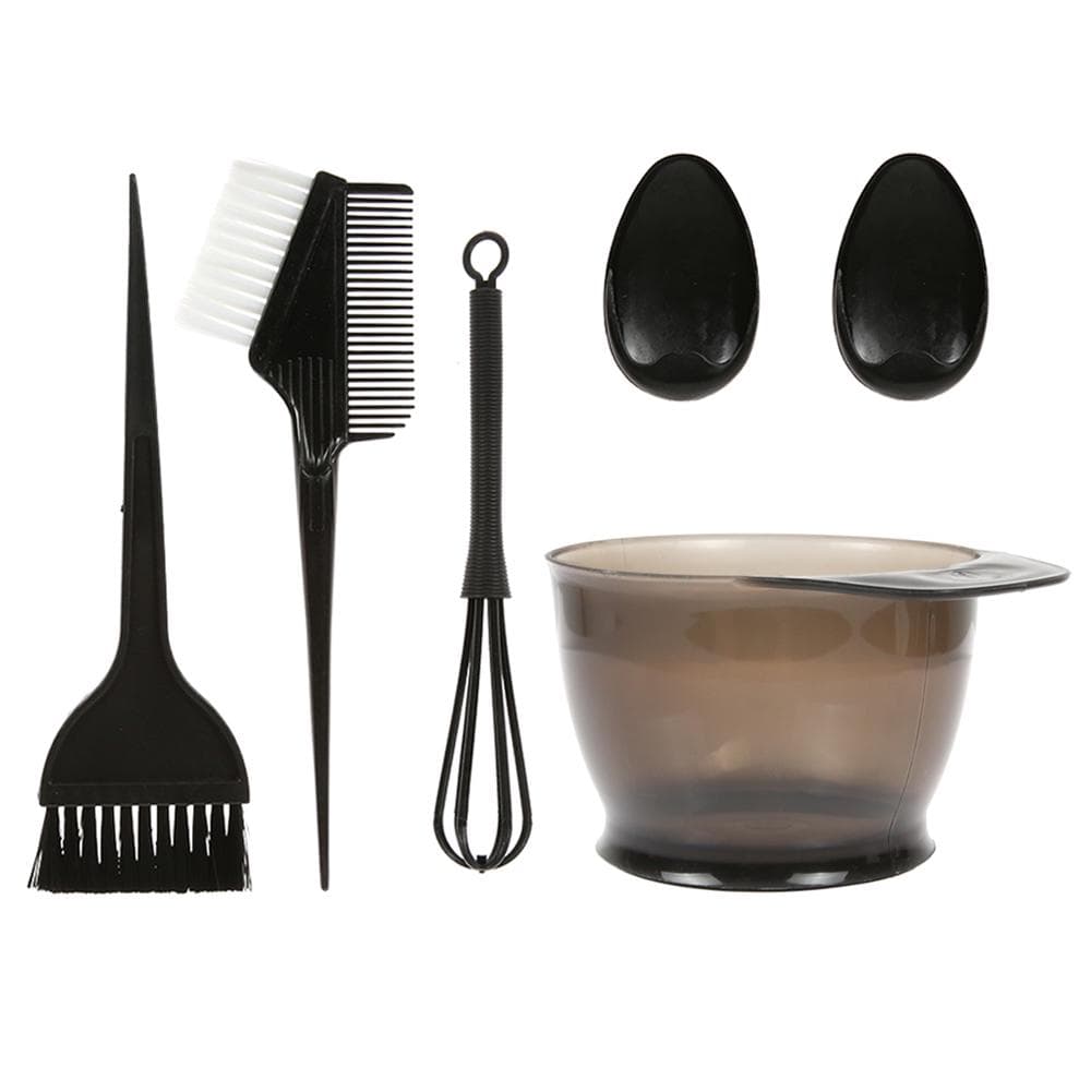 5PCS Hair Dye Color Brush and Bowl Set Ear Caps Dye Mixer Hair Tint Dying black