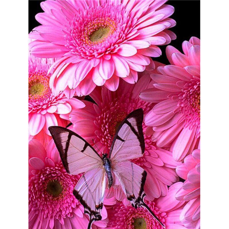 5D Diamond Painting Flower Daisy Butterfly Cross Stitch 20X30CM