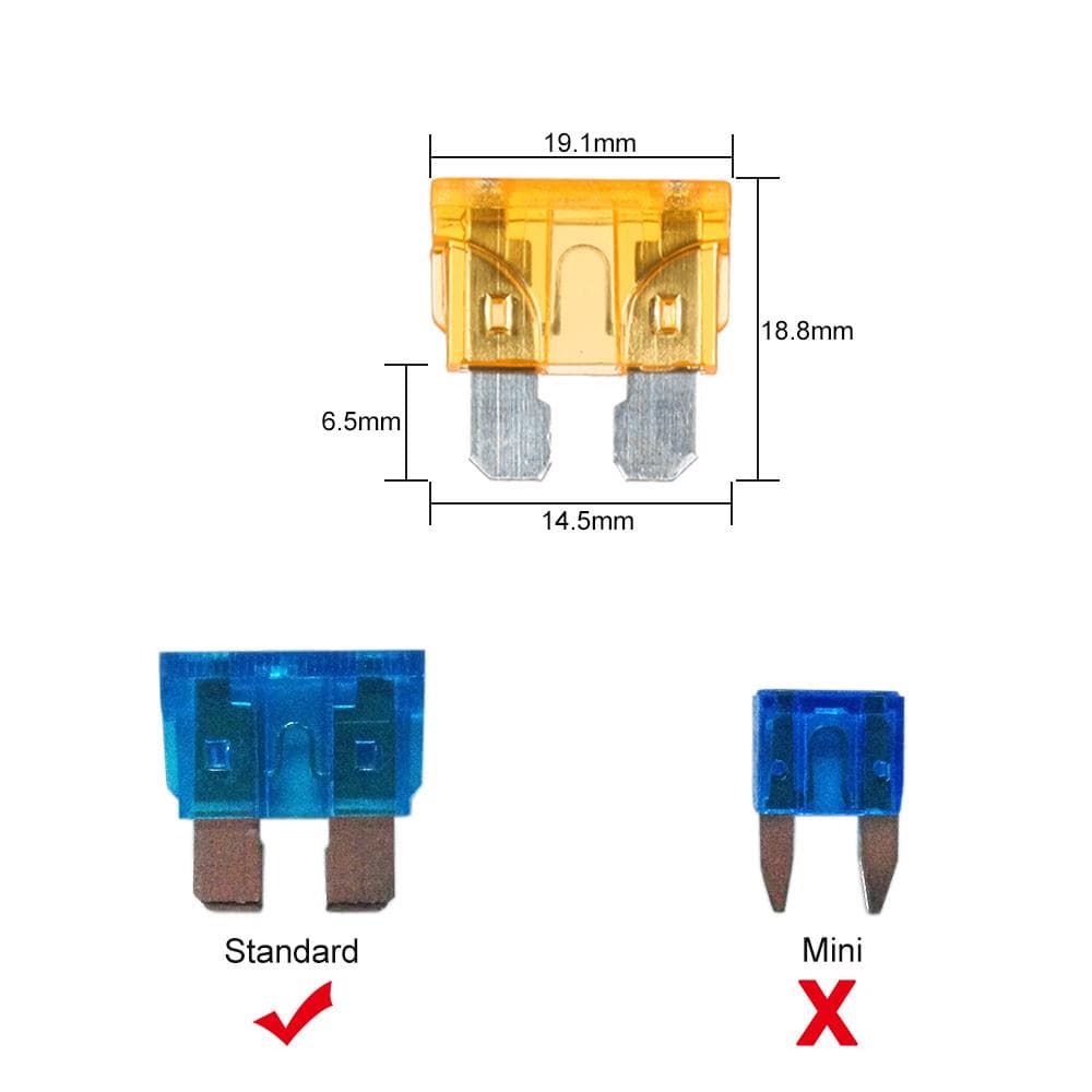 10 Way Fuse Box 5-Pin Socket Base Relay Fuse Holder Block with 13Pcs
