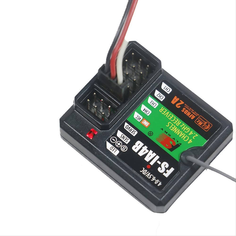 Flysky FS-iA4B RC Car Boat Receiver 2.4GHz 4CH 4.0-6.5V DC for FS-I10 FS-I6 FS-GT2F FS-GT2G FS-IT4S black