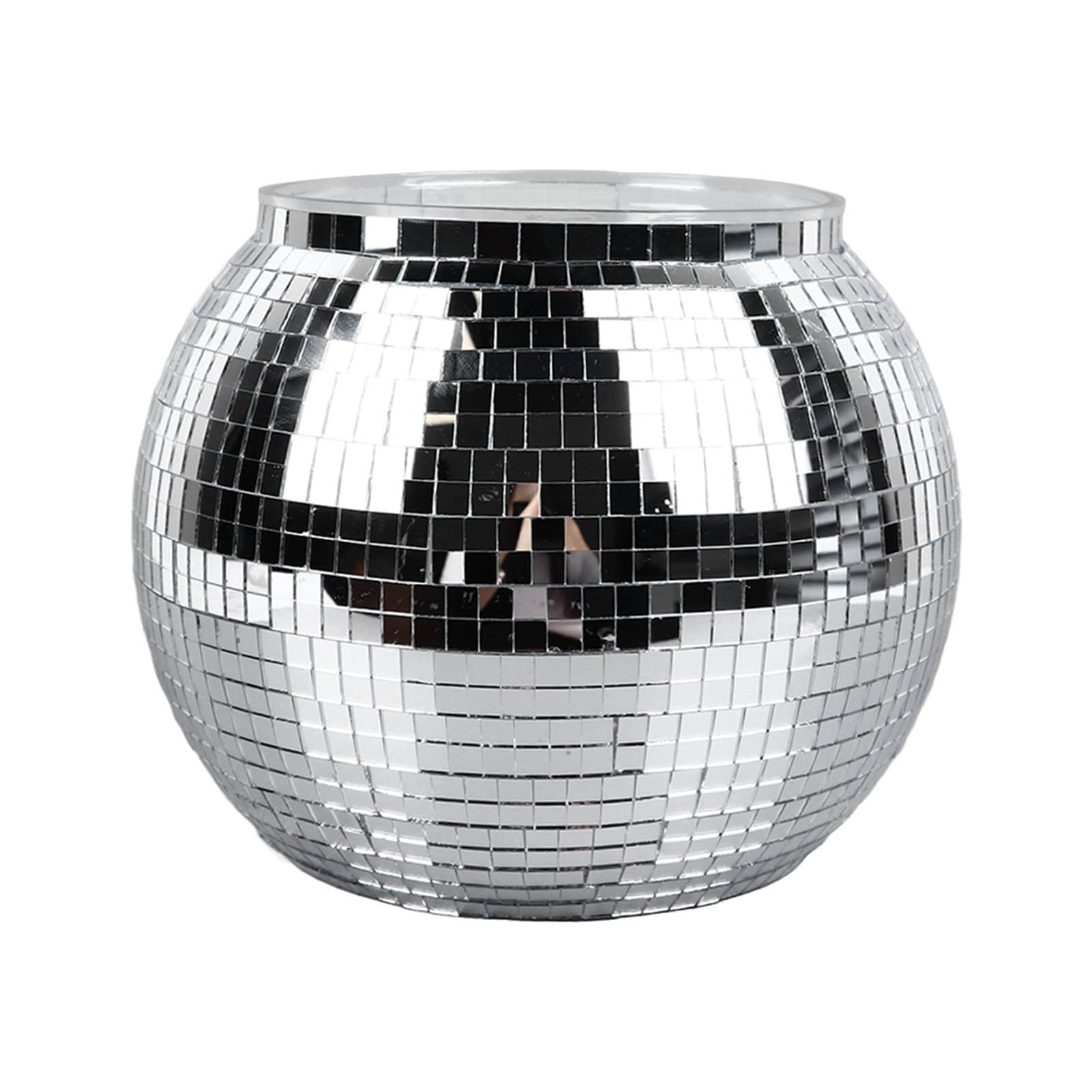 Disco Ball Ice Bucket Plastic Large Capacity Party Drink Bucket for Beer Cocktail Wine Silver