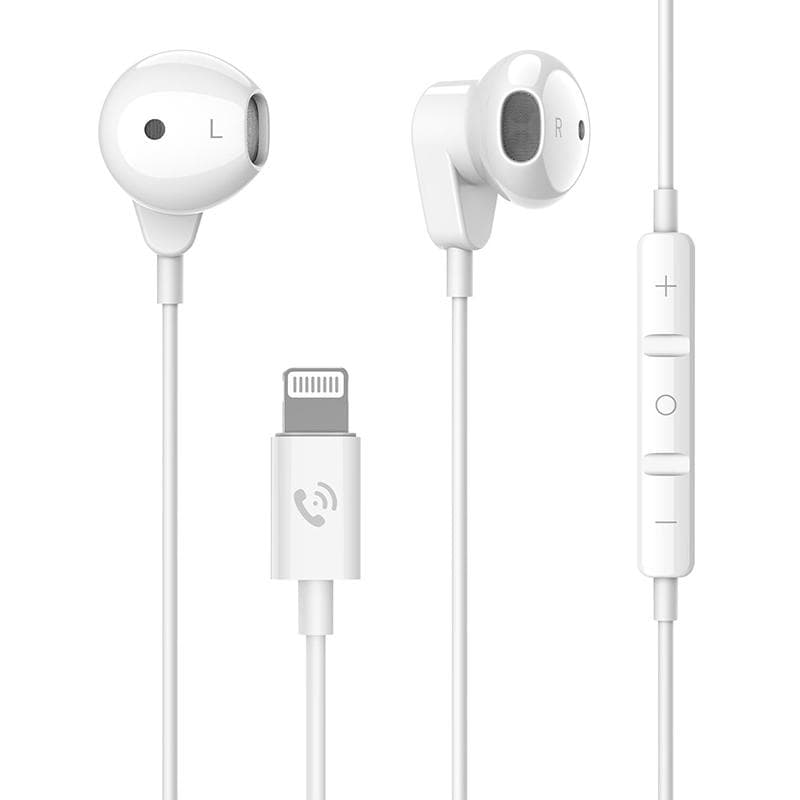Earbuds with Lightning Connector (Built-in Microphone & Volume Control) Headphones Compatible iPhone 13 12 SE 11Xs Xr X 7 8 6 6s All iOS System Lightning Earphones ML716 white