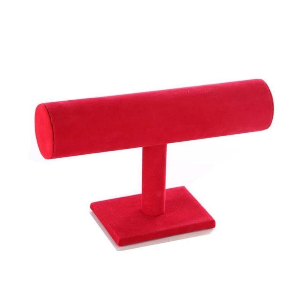 1Pcs Single Layer Velvet Bracelet Display Holder Rack Bangle Watch Jewelry Show Stand 23.5*5*15.5cm red