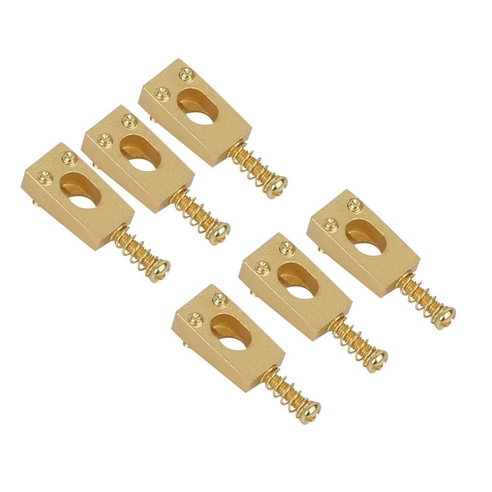 6Pcs Guitar Bridge Saddle Brass String Saddles Replacement Electric Guitar AccessoriesGold gold