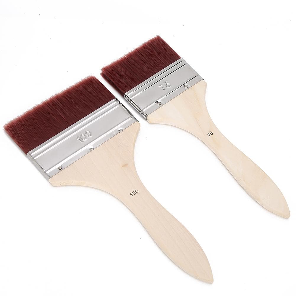 2Pcs Nylon Brush Set Gouache Watercolor Acrylic Oil Painting Tool Artist Brushes