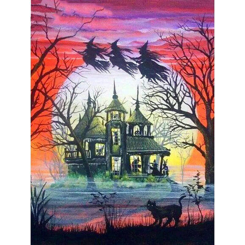 DIY Diamond Painting Witch Cartoon Mosaic Diamond Embroidery 20X30CM