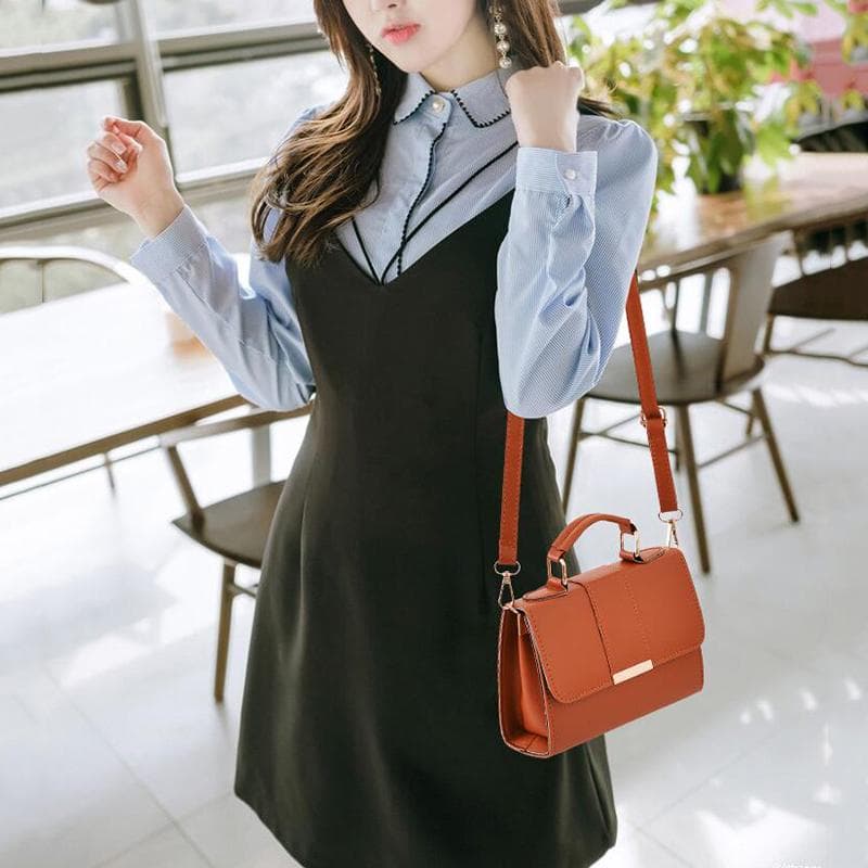 Fashion Women Handbag Messenger Bags PU Shoulder Bag Lady Crossbody Mini Bag Female Evening Bags 20*8*15cm brown