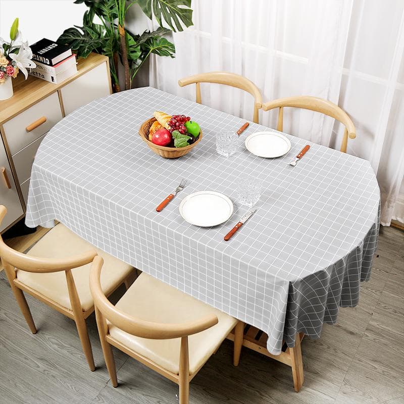 Oval Tablecloth Waterproof Oil Proof Pvc Table Cover case Decorative Dining Table Coffee Shop Wedding Decor Nice Table Cover 90x90cm 1pcs