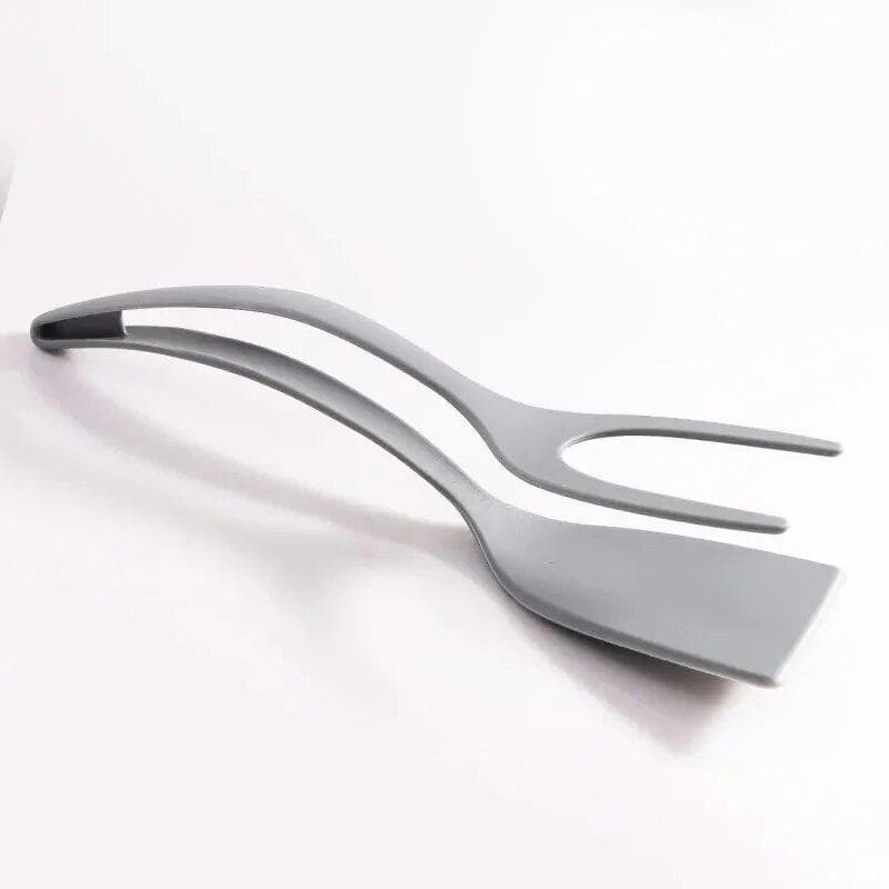 Pancake, Toasted Bread, Fried Egg Clip, Fried Egg Flipping Shovel, Kitchen Tool, Egg Shovel, Beef Steak Shovel, Two in One 31X8.5cm grey