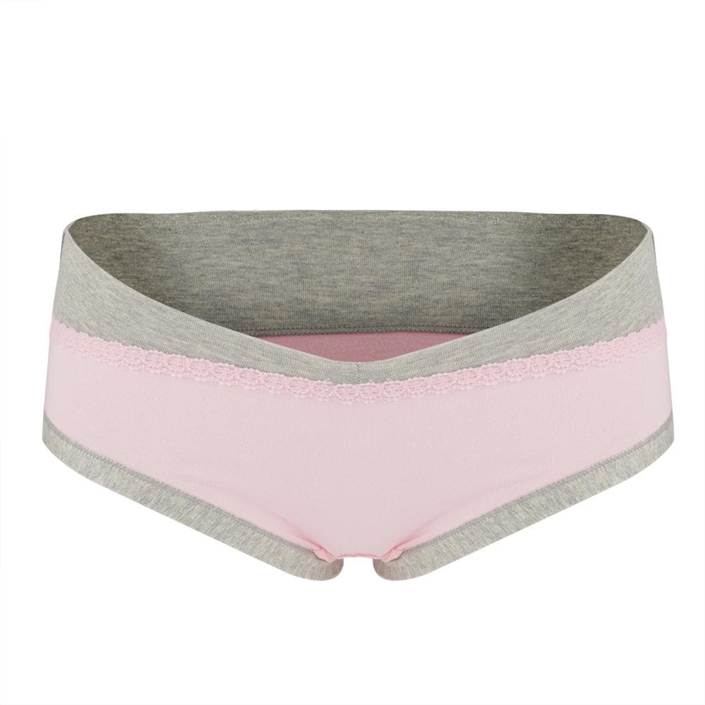 Soft Breathable Cotton Pregnancy Maternity Underwear Low Waist Women Briefs Panties (Pink XL) XL