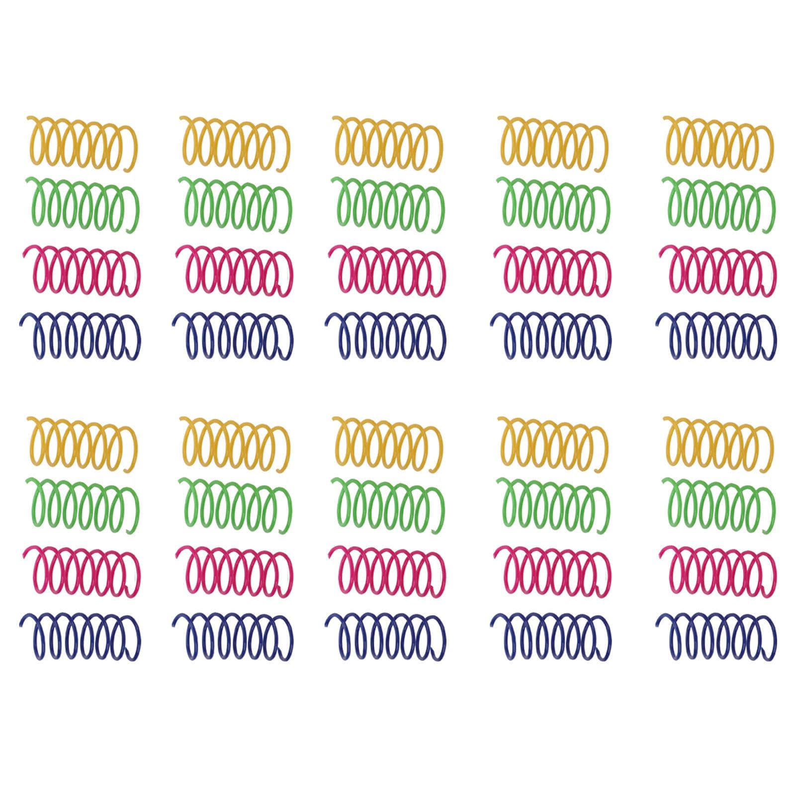 40pcs Cat Spring Toys Bite Resistance Interactive Colorful Springs Cat Toy for Pets Cats