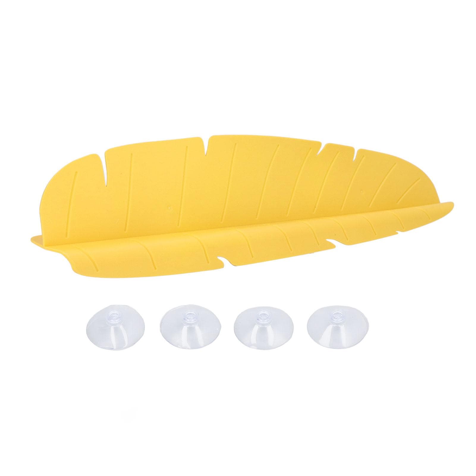 Kitchen Sink Water Splash Guard Elastic Reusable Banana Leaf Water Sink Splashing Guard for Dishes yellow