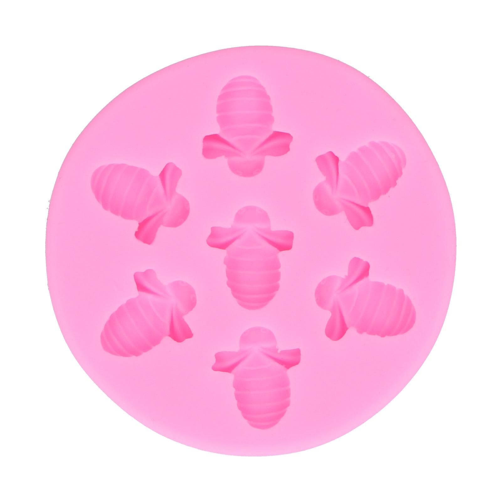 Cake Mold BeeShaped Food Grade Silicone Cake Mold Cake Decoration DIY Baking Tool(Pink ) pink