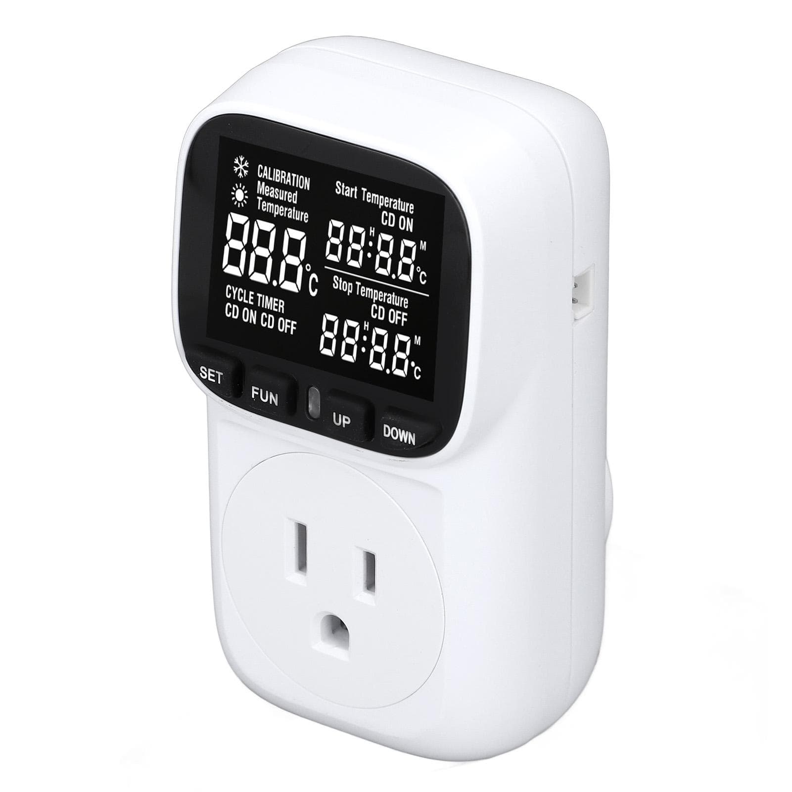 Digital Thermostat Outlet Backlit Countdown Digital Temperature Controller Outlet Plug in