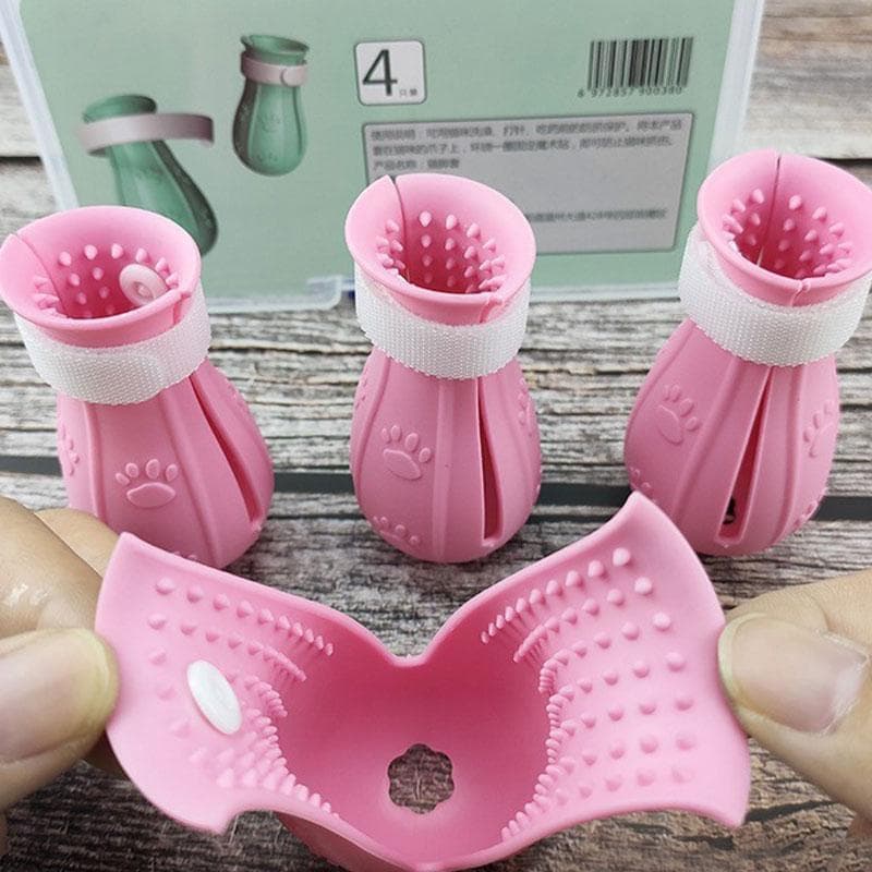 Cat Claw Protector Bath Anti-Scratch Cat Shoes For Cat Adjustable Pet Bath Wash Boots Cat Paw Nail Cover Pet Grooming Supplies pink