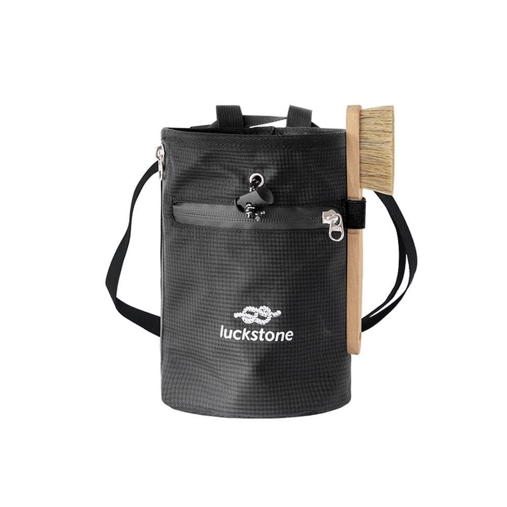 Magnesium Powder Storage Bag Climbing Chalk Bag with Brush for Bouldering Weightlifting black