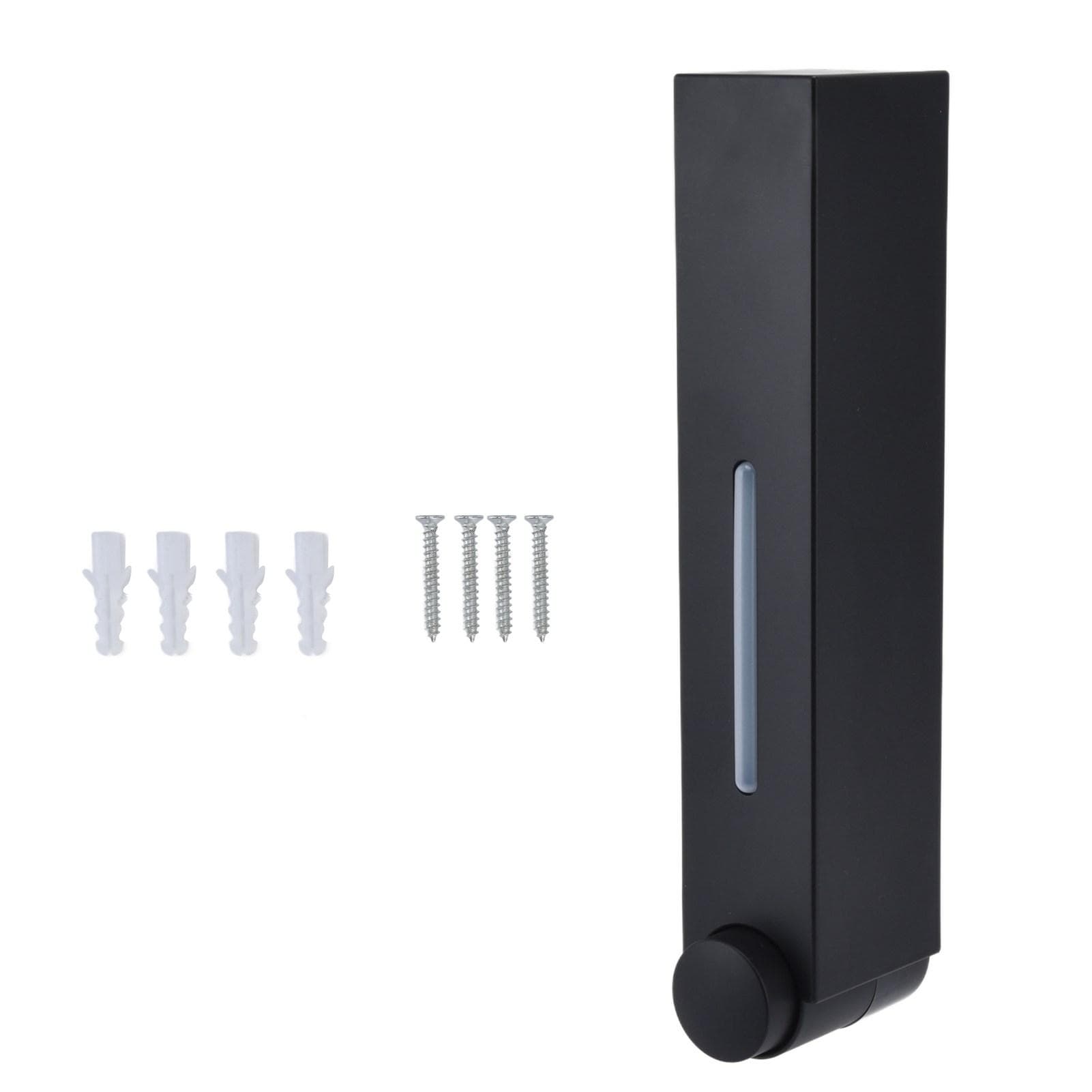 Push Type Hand Soap Dispenser 420ML 2 Compartment Design Wall Mounted Shampoo Dispenser for Hotel black
