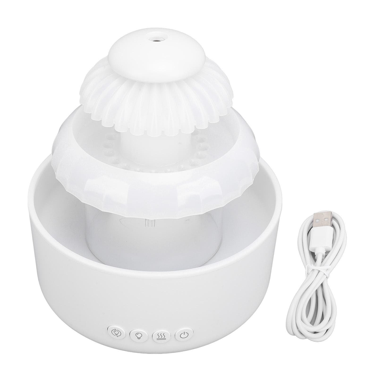 Waterfall Humidifier 600ml Large Capacity Aromatherapy Humidifier Silent Small Desktop Humidifier