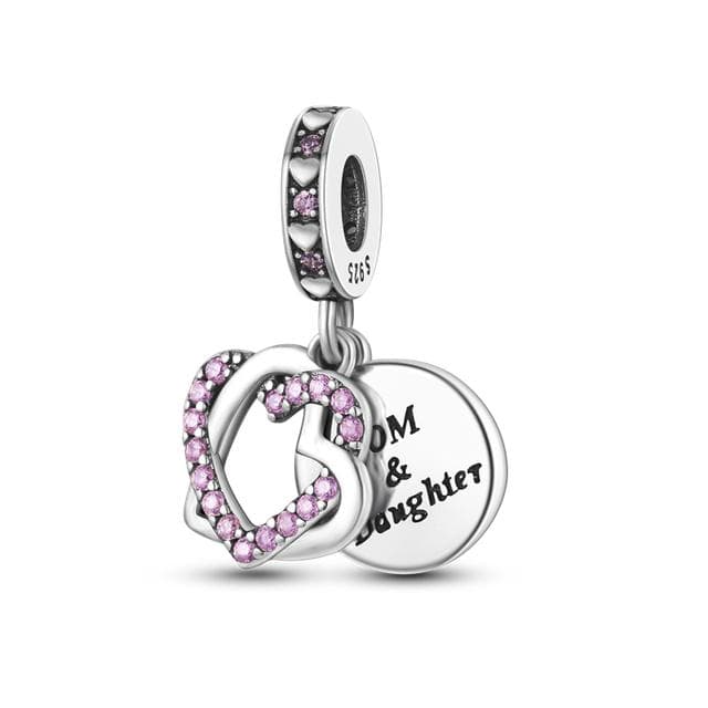 925 Silver Little Girl Love Mom Forever Infinity Infinite Dangle Charm Beads fit Women Bracelet 925 Jewelry Mother Gift