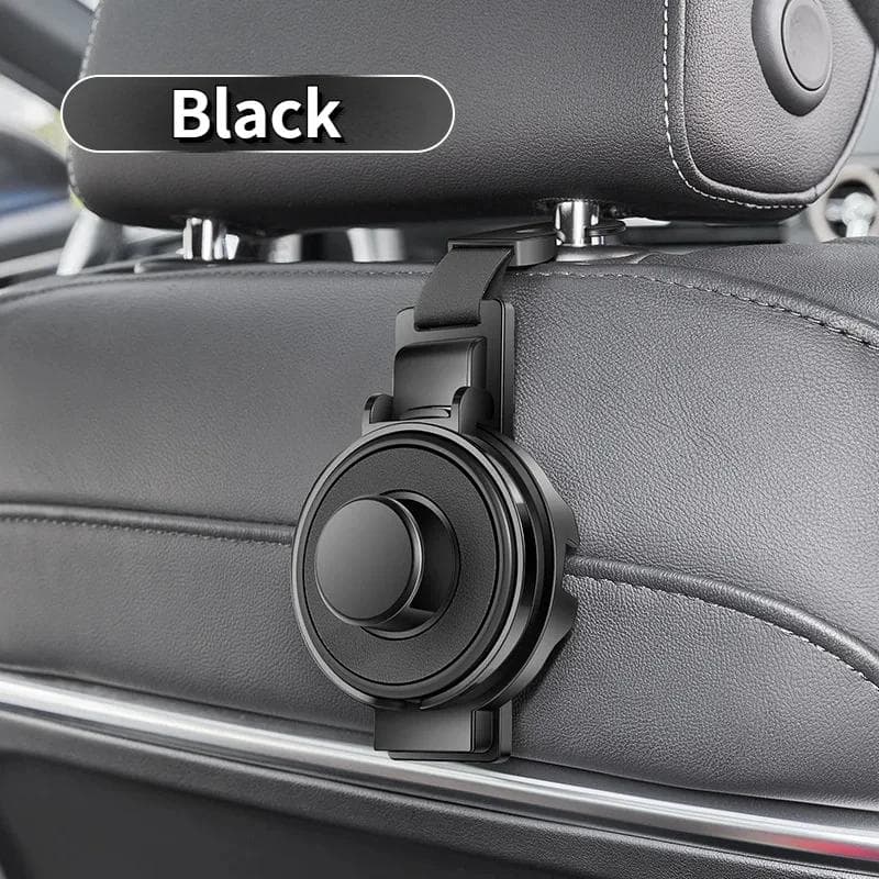 3-In-1 Cup Holder Cell Phone Holder Bag Hook for Car Seat Multifunctional Seat Back Organizer Storage Car Headrest Clip Hook black