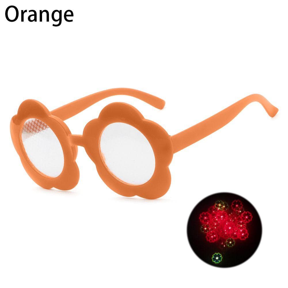 Sunflower Shaped Light Changing Glasses Special Effect Eyewear Diffraction Glasses for Fun Parties