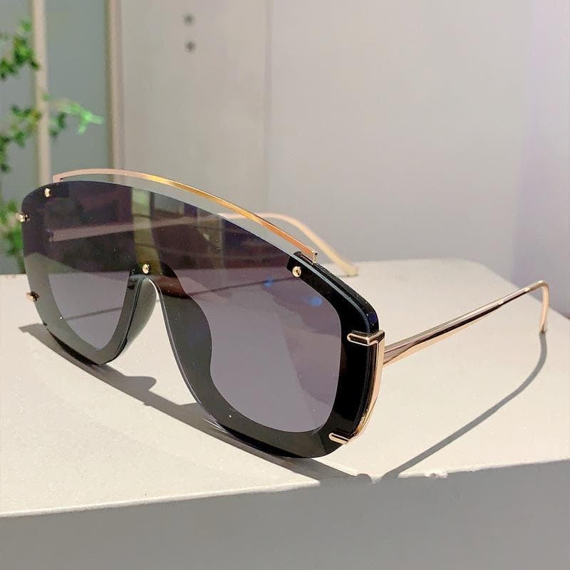 New Vintage One Piece Sunglasses Women Multicolor Trendy Fashion Square Sun Glasses Female Retro Flat Top Eyewear