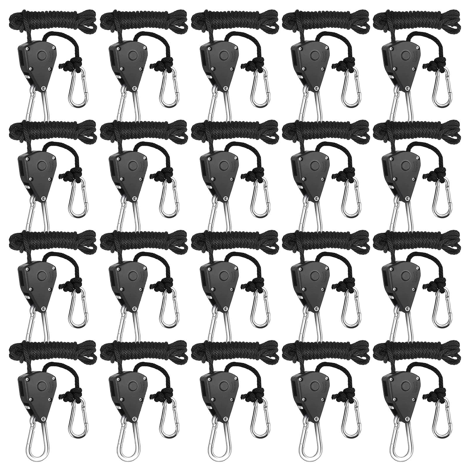 20pcs Pulley Ratchets Heavy Duty Rope Clip Hanger Adjustable Lifting Pulley Lanyard Hanger Kayak 20pcs