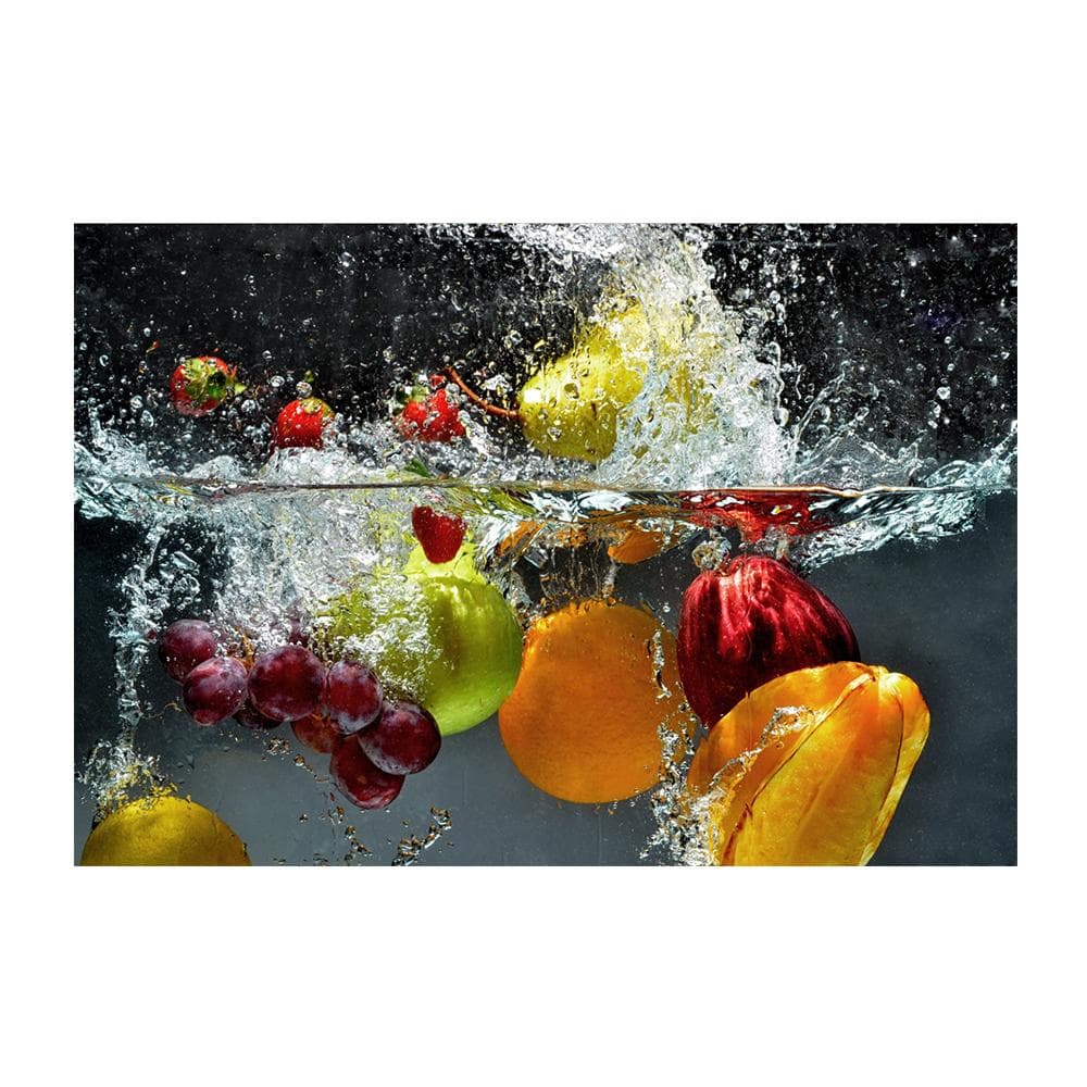 Fresh Fruits Vegetables Falling into Water Modern Pop Home Wall Decor Pictures Gifts Canvas Painting Art Posters Prints Living Room Decoration Cuadros 30x40cm No Frame white
