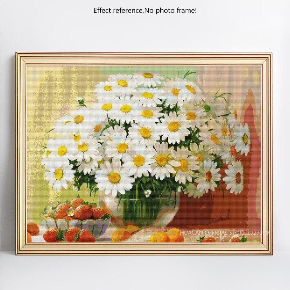 Diamond Mosaic Flower Daisy 5D DIY Diamond Painting Embroidery Cross Stitch Rhinestones 20X30CM